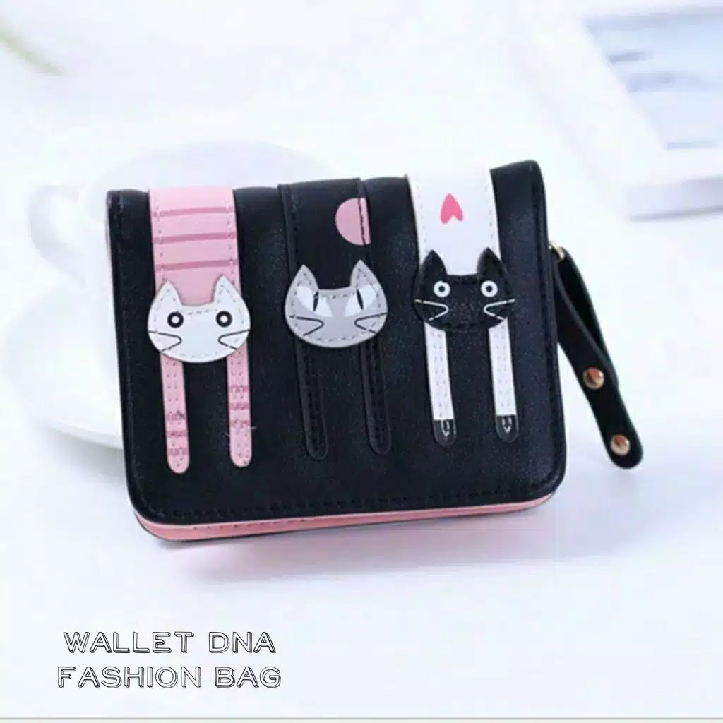 Promo Dompet Wanita Dompet Fashion Wanita Kucing Tiga Mini