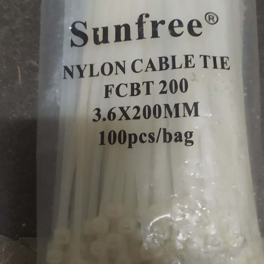 SUNFREE FCTR 250 - Kabel Tis / Nylon Cable Tie 3.6 x 250 mm isi 100 Pcs