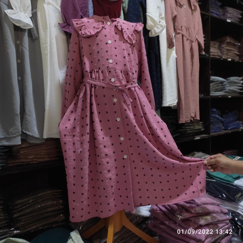 Gamis anak Gesper Crinkle Uragiri anak Umur 1-7tahun