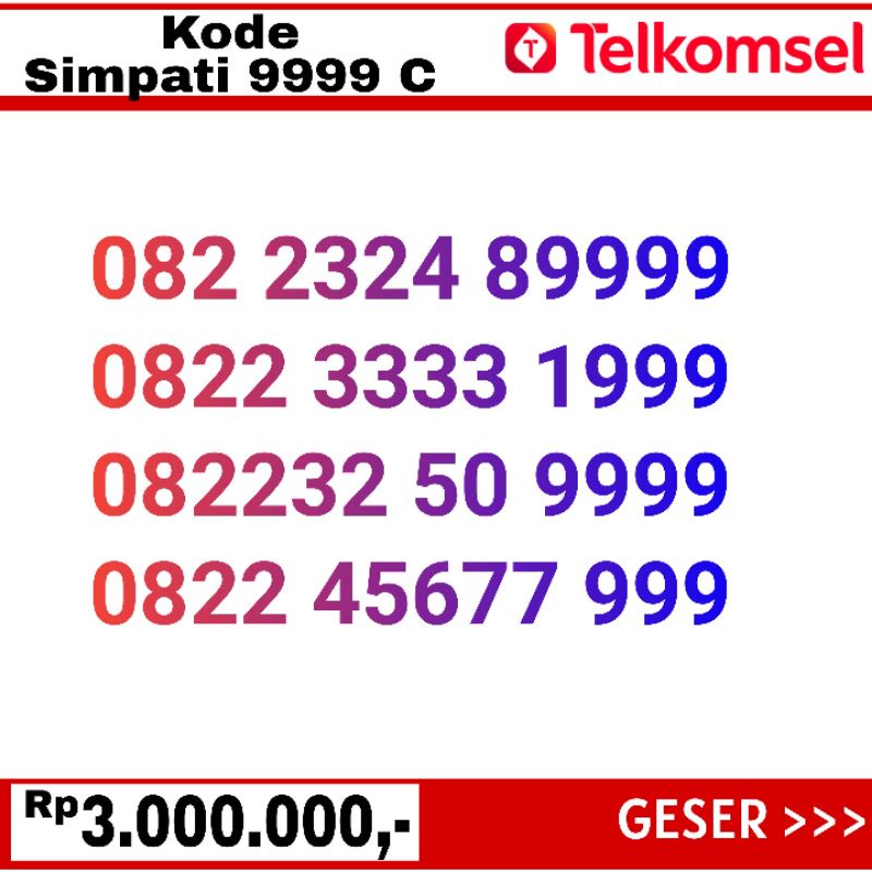 nomor cantik telkomsel simpati 0812 dan 0822 tripel 999