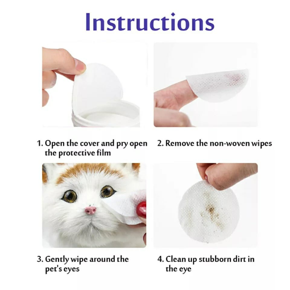 Tissue pembersih telinga dan mata kucing anjing