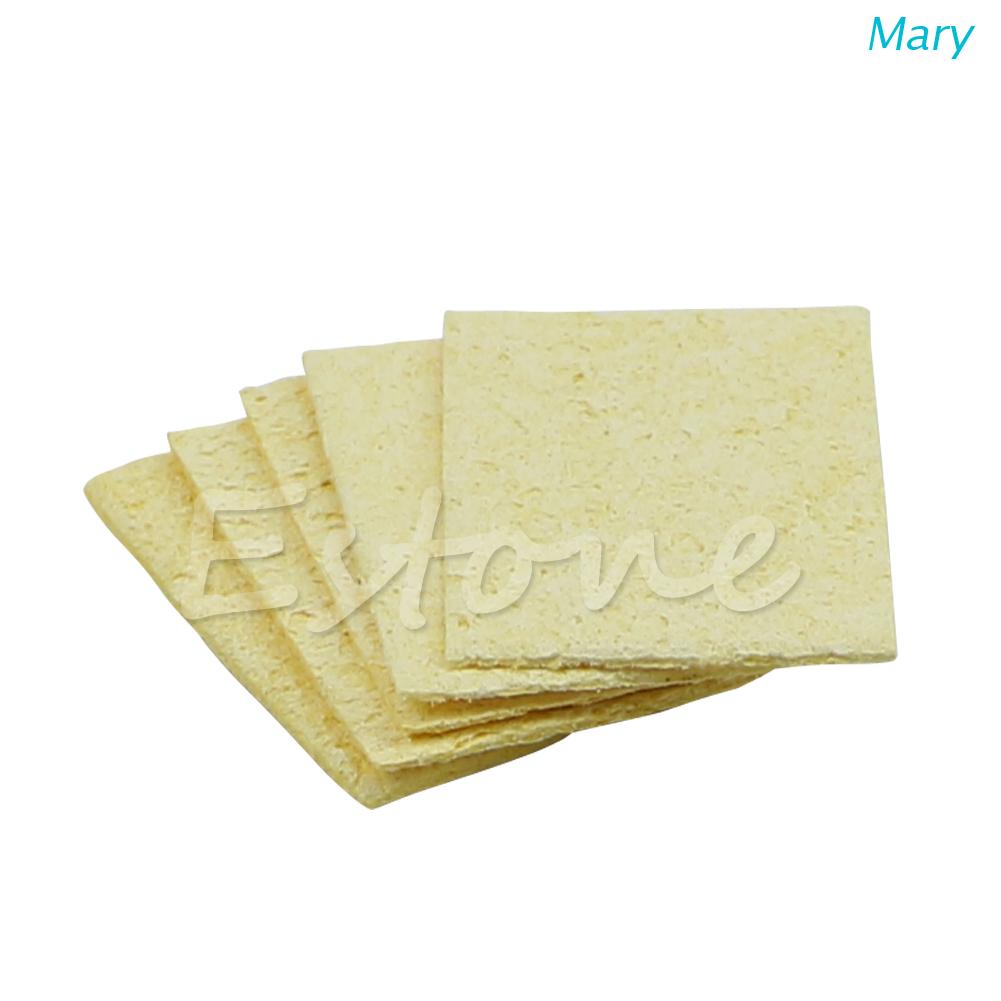 Mary 5pcs Spons Pembersih Ujung Solder Pengganti Warna Kuning