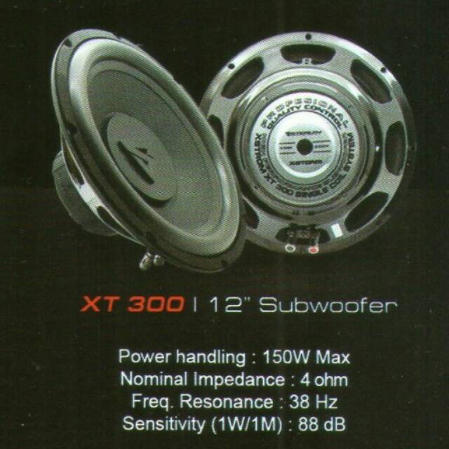 Subwoofer 12" stealth x storm series xt 300