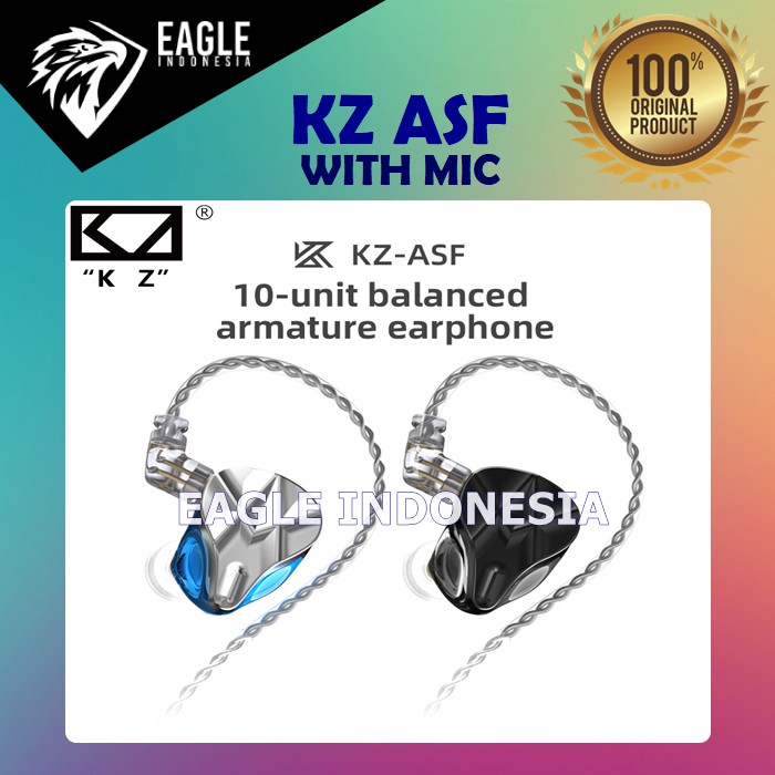 KZ ASF IEM 10BA 10 Balanced Armature Driver HIFI Earphone WITH MIC