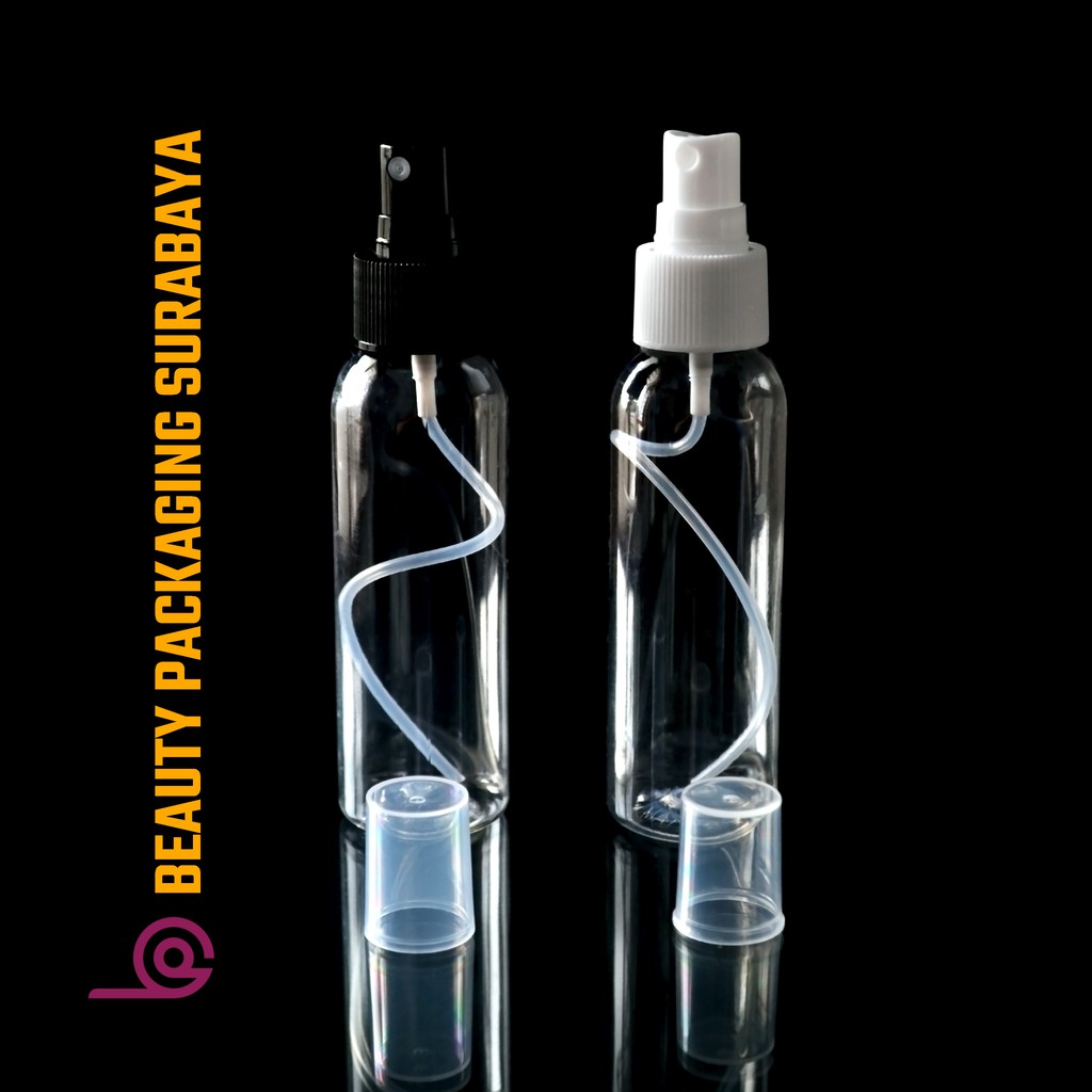 Botol Plastik PET 100ml BR Bening Tutup Spray