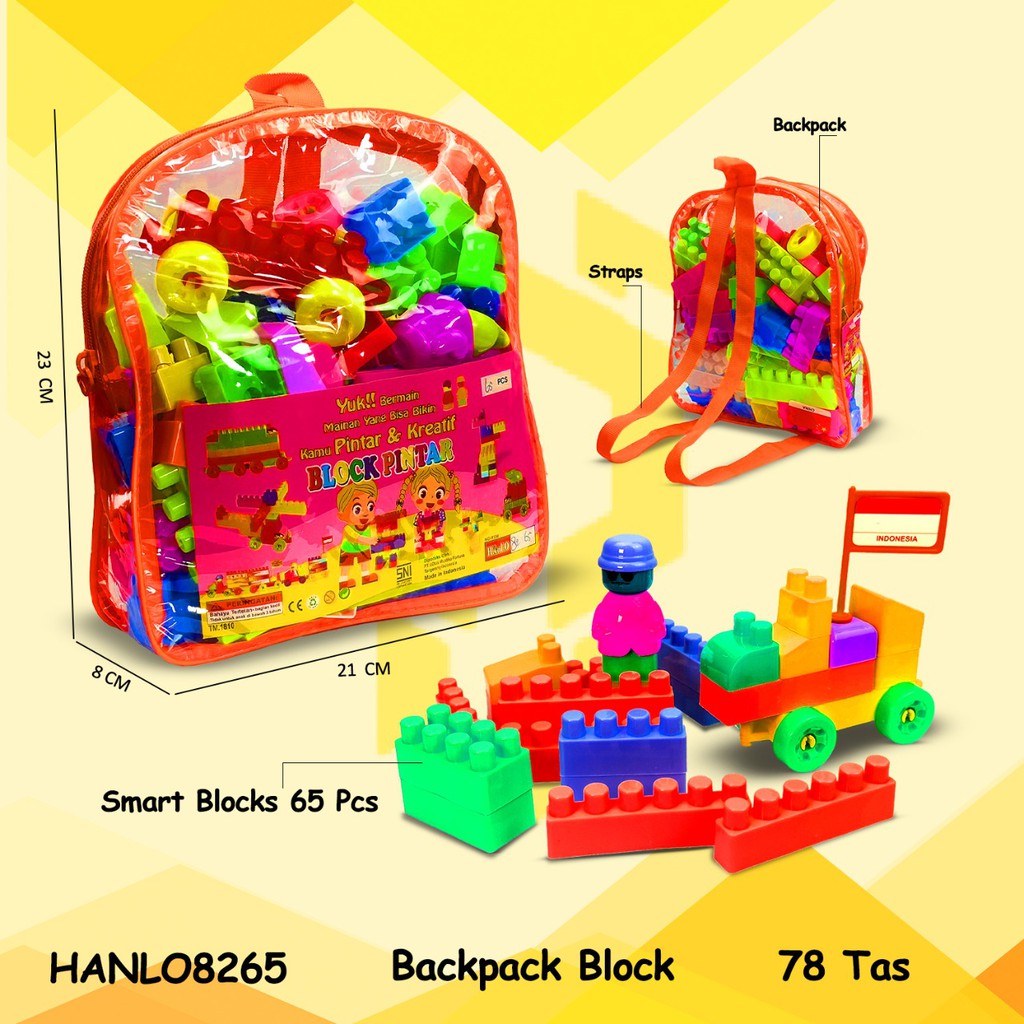 MURAH 337D 8265 / 8228 Backpack Tas Blok BLock Balok Bricks Tumpuk Building Set Mainan Anak COLONY