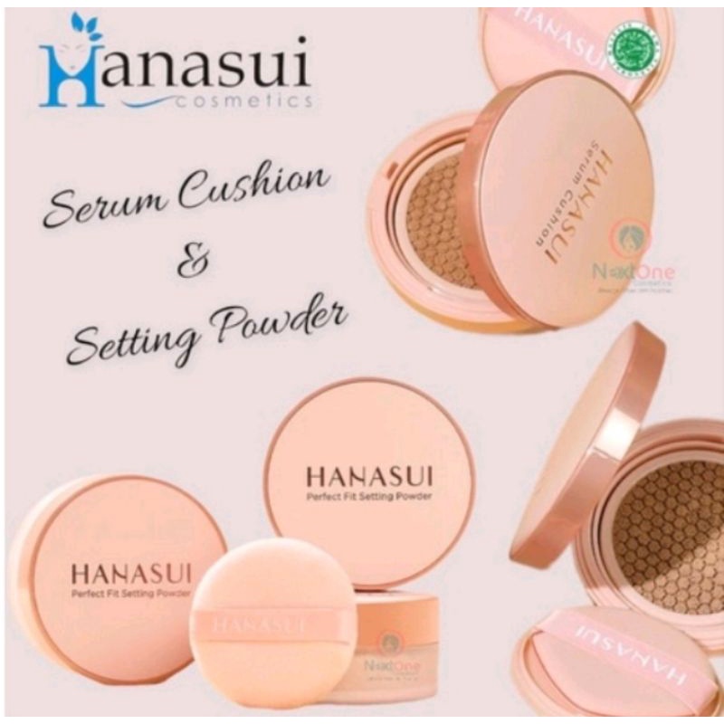 ✨SHASYA✨HANASUI PAKET BASE MAKE UP WITH SERUM CUSHION PERFECT FIT SETTING POWDER WITH PERFECT FIT BLUSH ON GO