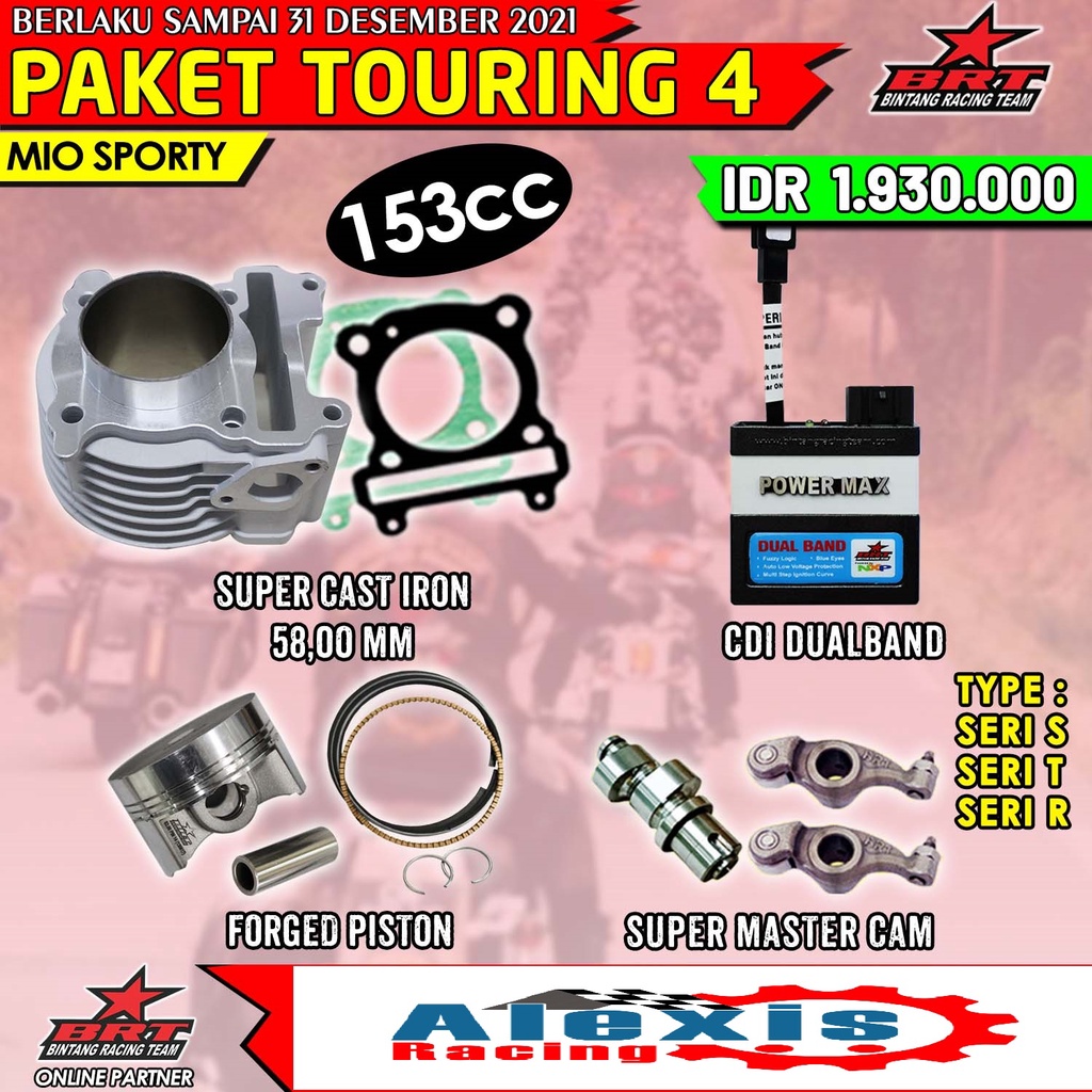 Paket Touring 4 Bore Up BRT Mio Sporty Up 153cc