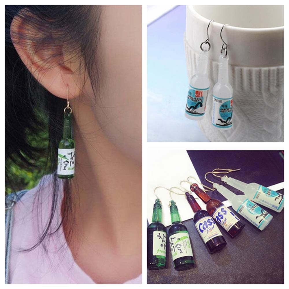 Lily 1pasang Anting Botol Anggur Kreatif Fashion Perhiasan Korea