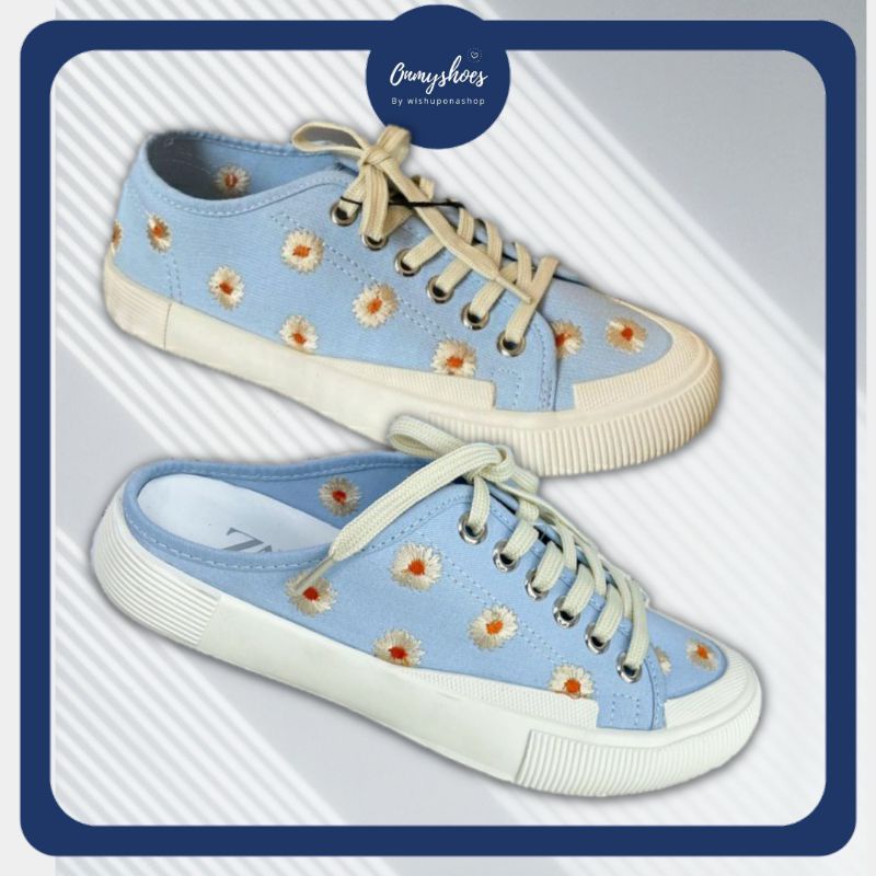 ZRS Bordir Daisies Sneakers / Backless Trainers