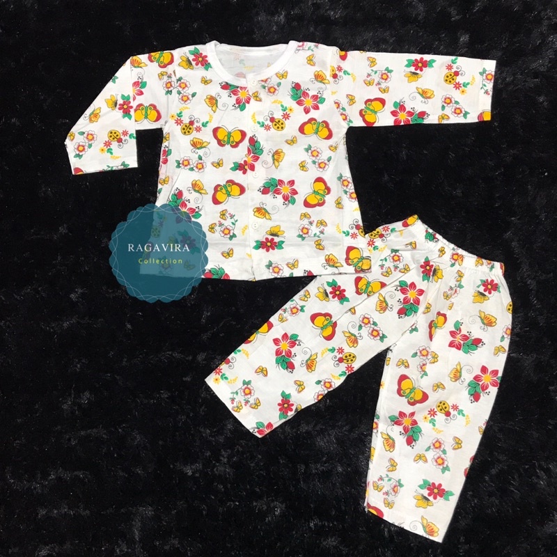 baju anak perempuan lucu murah Setelan full print 3-18bulan