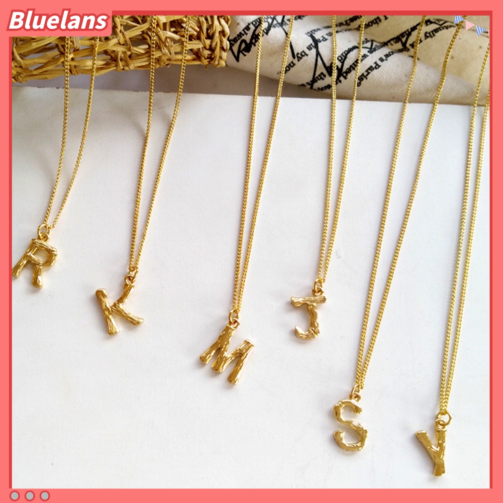 Bluelans Minimalist Women Letter Alphabet Pendant Short Chain Necklace Party Jewelry Gift