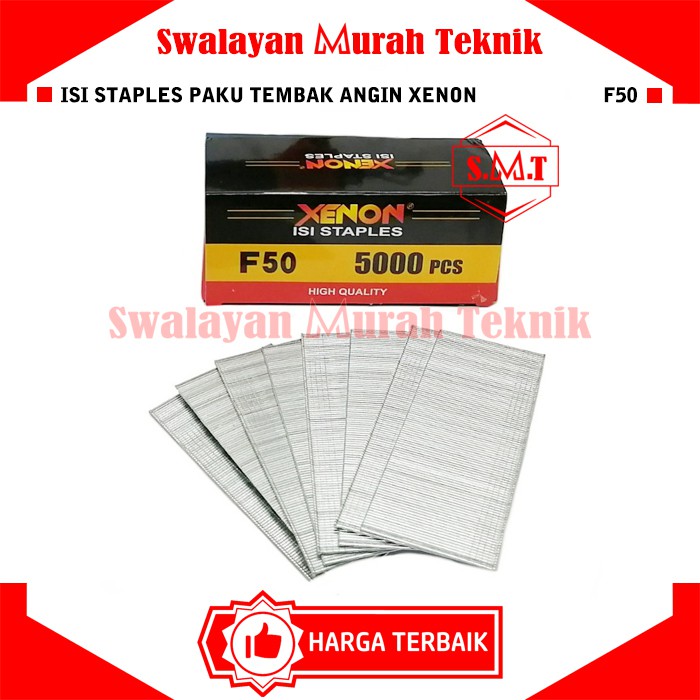 

Isi Staples / Paku Tembak Angin XENON F50 Air Nailer Stapler Refill