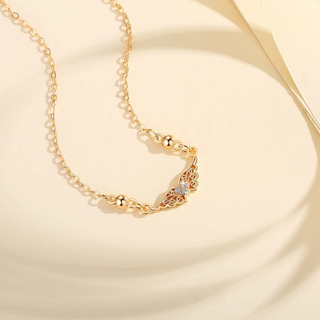 Y505【COD】Kalung Rantai Liontin Sayap Malaikat kalung wanita titanium anti karat  fashion kalung