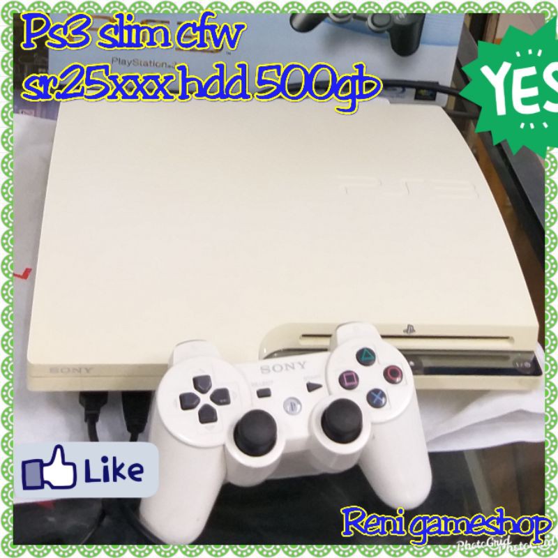 PS3 SLIM CFW SR.25××× HDD 500GB  PLAYSTATION 3 SLIM CFW SR.25××× WR.PUTIH
