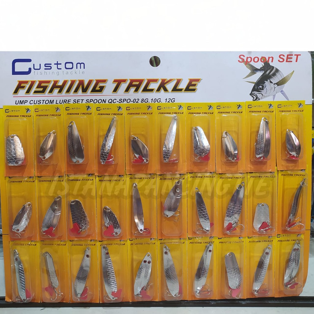 UMPAN CUSTOM LURE SET SPOON QC-SPO-02 8G, 10G 12G ISTSNAPANCINGTTE