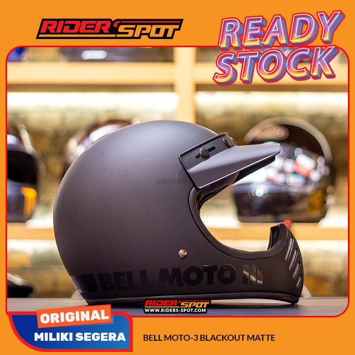 Helm Motor Bell Moto-3 classic Matte Black Full Face Original Helmet Touring