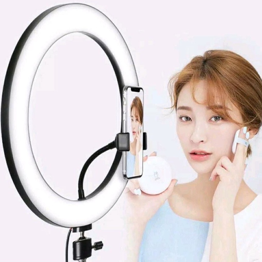 RING LIGHT 26cm + TRIPOD 2,1meter Lampu LED ringlight Selfie Vlog Live Streaming