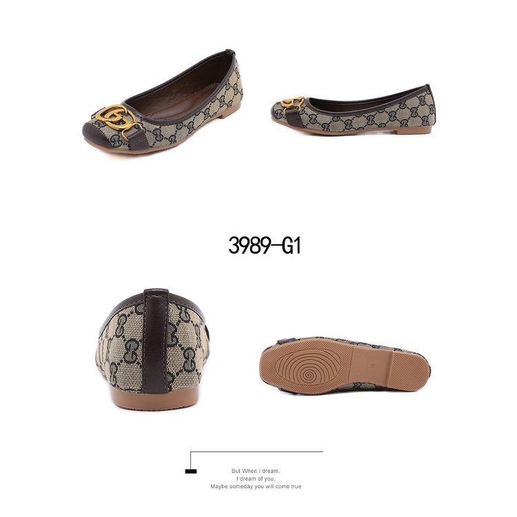 GC GG Marmont Canvas Flat Shoes 3989-G1