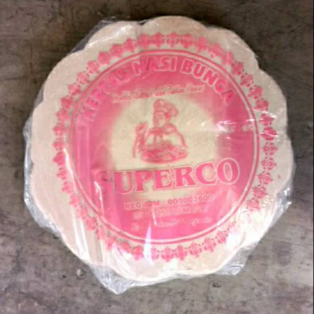 Kertas nasi bunga/kertas nasi bulat/tatakan nasi 25 cm isi 250 lembar