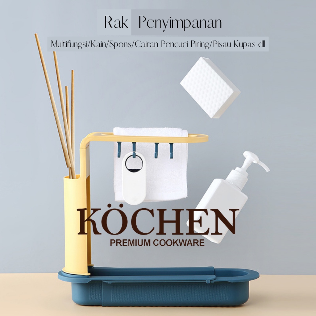 Rak Gantung Wastafel Penyimpan Spons Cuci Piring Sendok Sumpit Wadah Serbaguna By Mykochen.ina