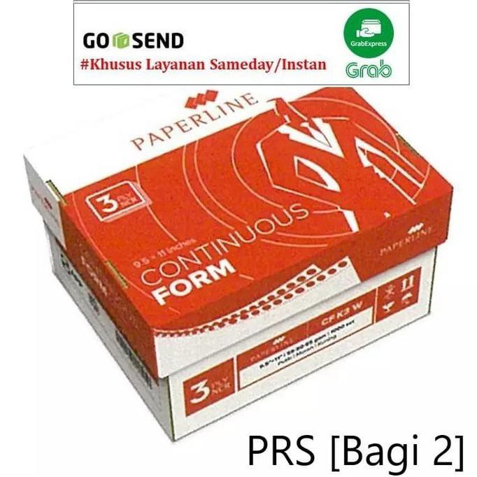 

Continuous Form Uk. 9,5 Inch x 11/2 Inch, 3 ply PRS (bagi 2) Paperline