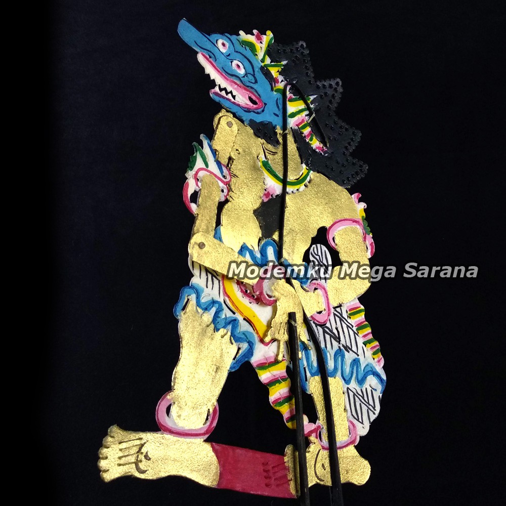 Wayang Kulit Kidangan Buto 30cm - Biasa Gagang Bambu