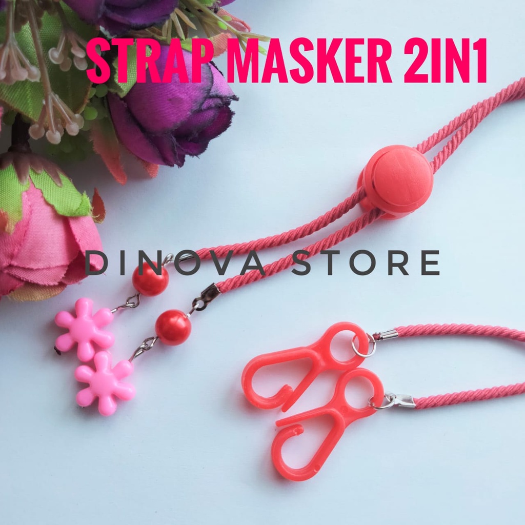 strap masker tali ulir gantung BINTANG belakang/strap mask/konektor masker/tali masker/strap masker 2in1/strap masker/pengait masker/strap masker hijab 2in1/dinova store/pgx