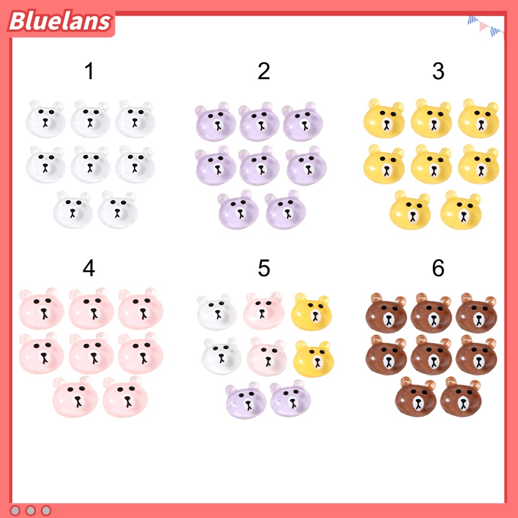 (In Stock) Kacamata Hitam Lensa Warna Warni ♡8pcs / Kantong Aksesoris Dekorasi Nail Art Universal Bahan Resin