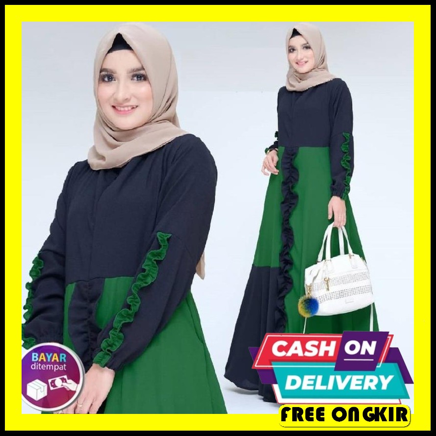Gaun Gamis Long Dress Baju Muslimah Kondangan Pesta Lamaran Brukat Leb Baju Gamis Syari Wanita Terb