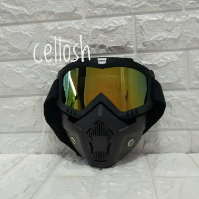 Kacamata Goggle Mask Motor Retro Kacamata Helm Pelindung Wajah