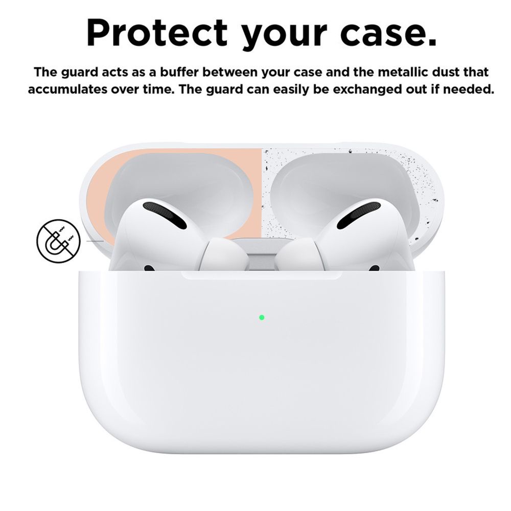 SUYOU Ultra Thin Dust Guard Skin Protector Iron Shavings For AirPods Airpod Pro Accessories Protective Cover Dust-proof Electroplate Metal Film Sticker/Multicolor