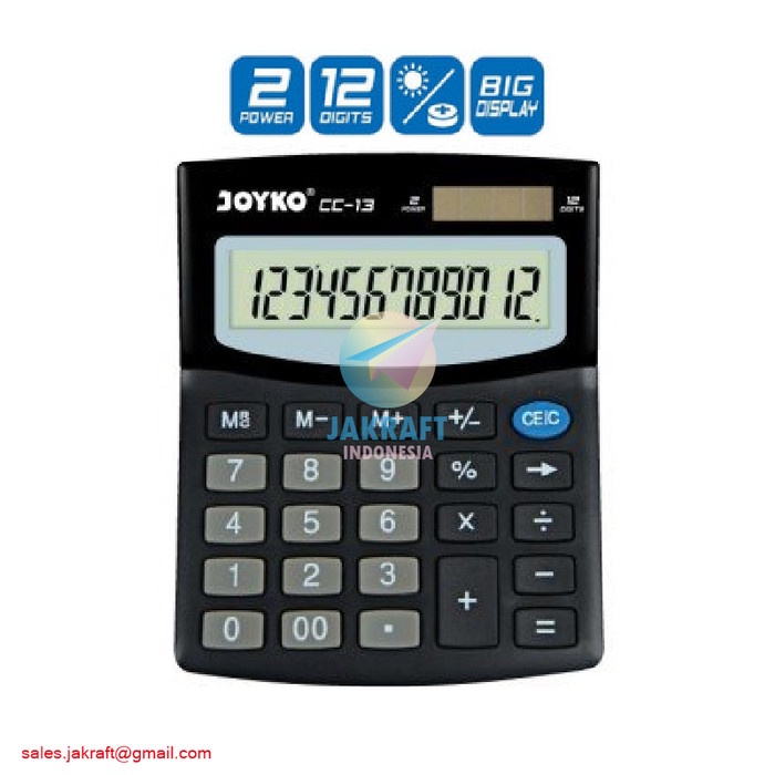

CODE621 Kalkulator Calculator 12 Big Display Memory Dual Power JOYKO CC-13