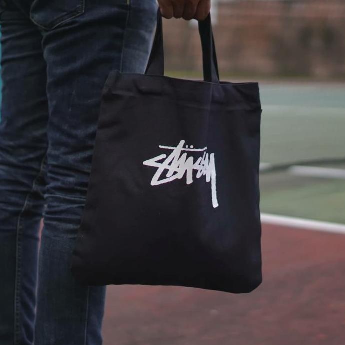 Bag Canvas - Original Tas Totebag Canvas Stussy Hijau Green Japan Appendix Magazine