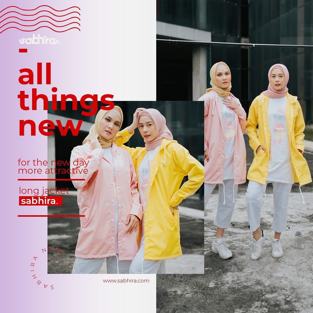 (SABHIRA) Pakaian Atasan Long Jaket