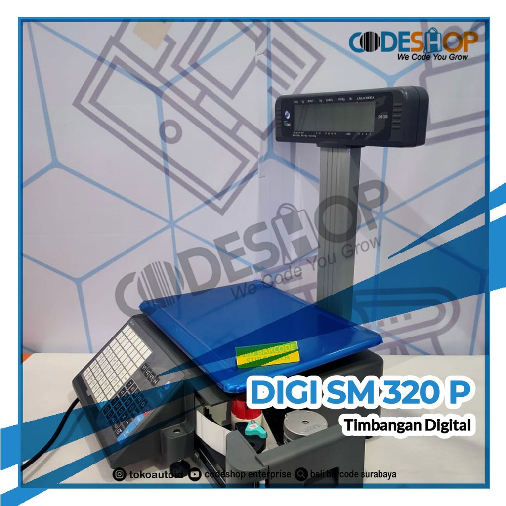 TIMBANGAN DIGITAL DIGI SM 320P - DIGI SM 320 P HARGA+BARCODE