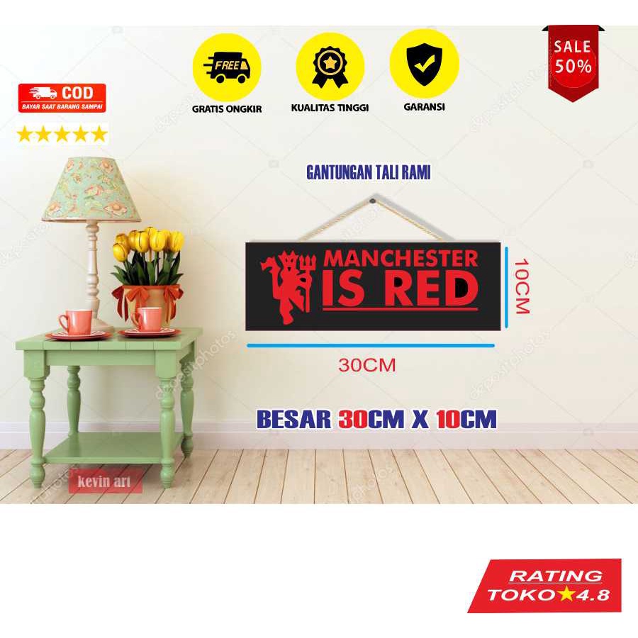 Hiasan Dinding Dekorasi Pajangan Dinding Kayu Manchester United Walldecor Keren