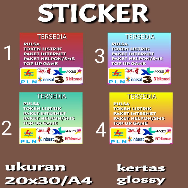 

STICKER TERSEDIA UNTUK KONTER DAN PHONCEL SJF