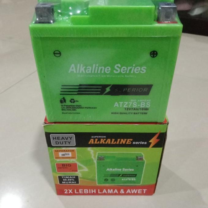 aki motor alkaline ATZ7S-BS big ampere 12V7Ah/10Hr Satria Fu Vario 125
