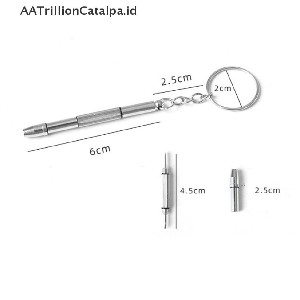 Aatrillioncatalpa Set Obeng 4 In 1 Dengan Gantungan Kunci Untuk Reparasi Kacamata