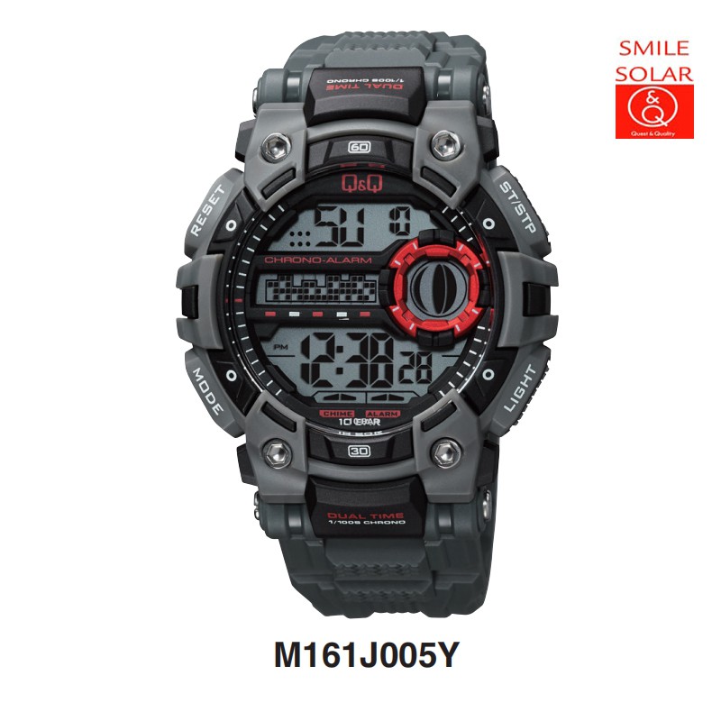 Jam Tangan Pria Casual Sporty Rubber Digital Original Q&amp;Q QnQ QQ M161 M161J Series