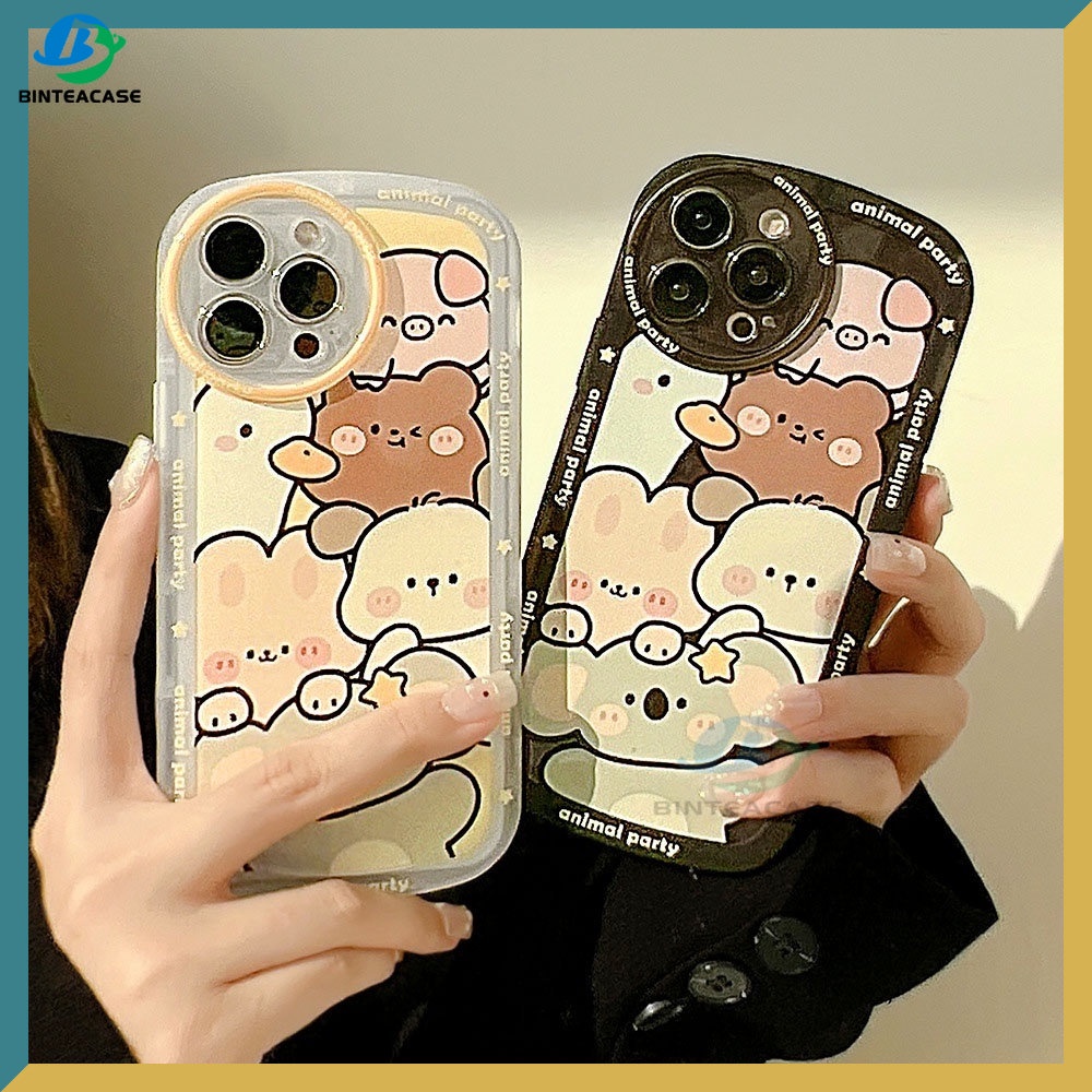 Soft Case TPU Motif Kartun Hewan Untuk IPhone 11 12 13 Pro MAX X XR XS MAX 6 6S 7 8 Plus SE 2020