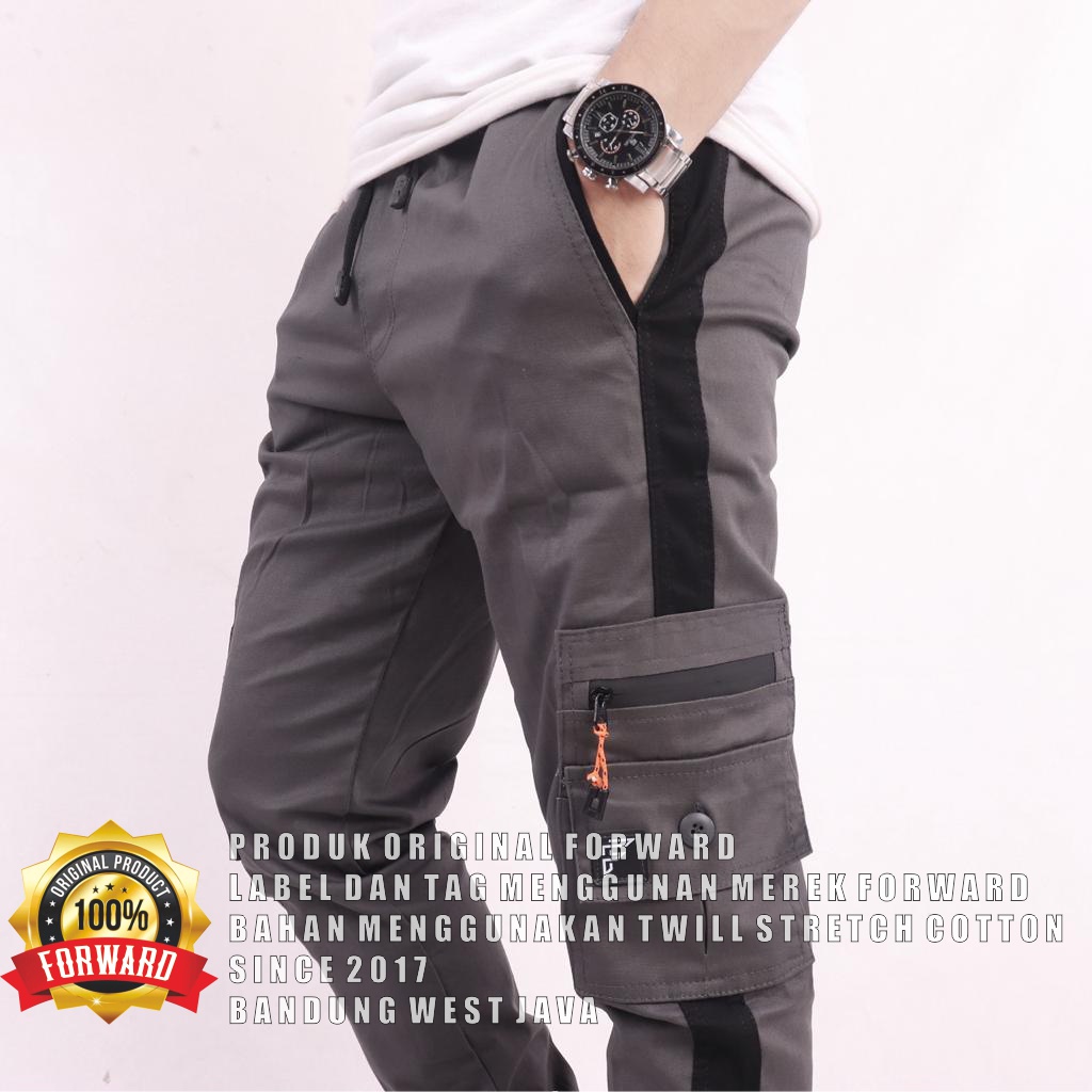 Celana joger jogger cargo pria list  System fourlayers