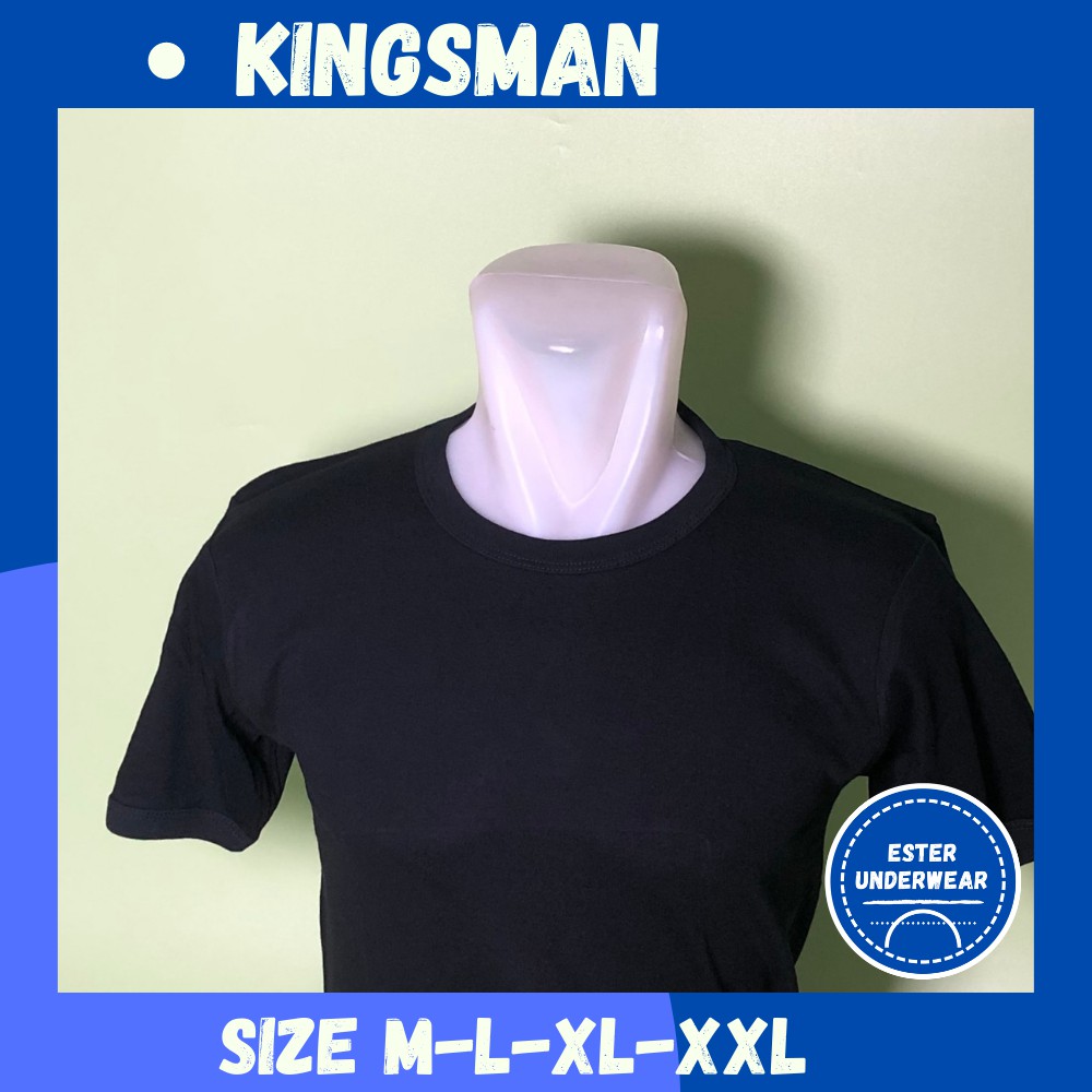 Kaos oblong O-Neck Kingsman SHO Hitam  ISI-1 PSC Bahan Fine Cotton