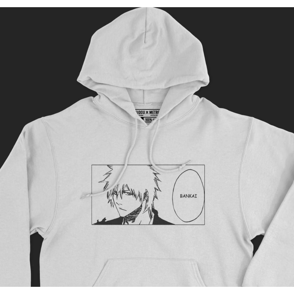 Hoodie Ichigo Kurosaki Bankai Anime Manga Bleach Premium Unisex