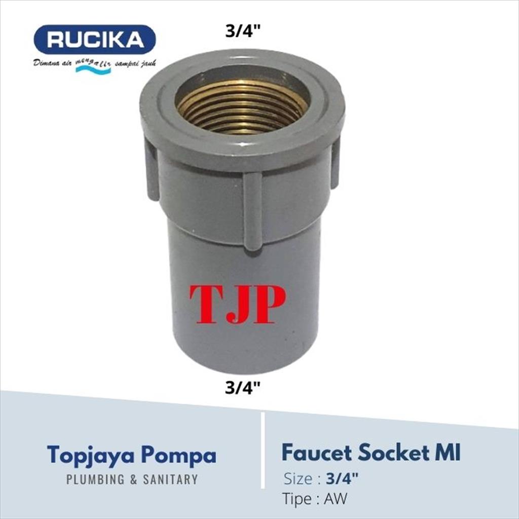 FAUCET SOCKET PVC MI RUCIKA  3/4&quot; METAL