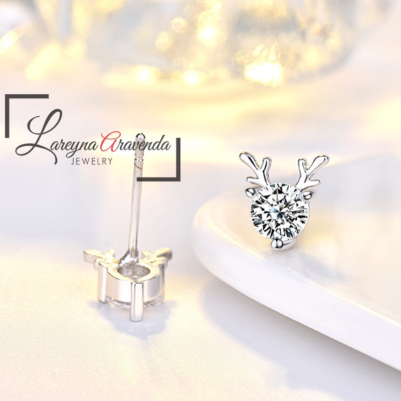 Anting Wanita Silver S925 Model Deer Diamond Earrings AT019