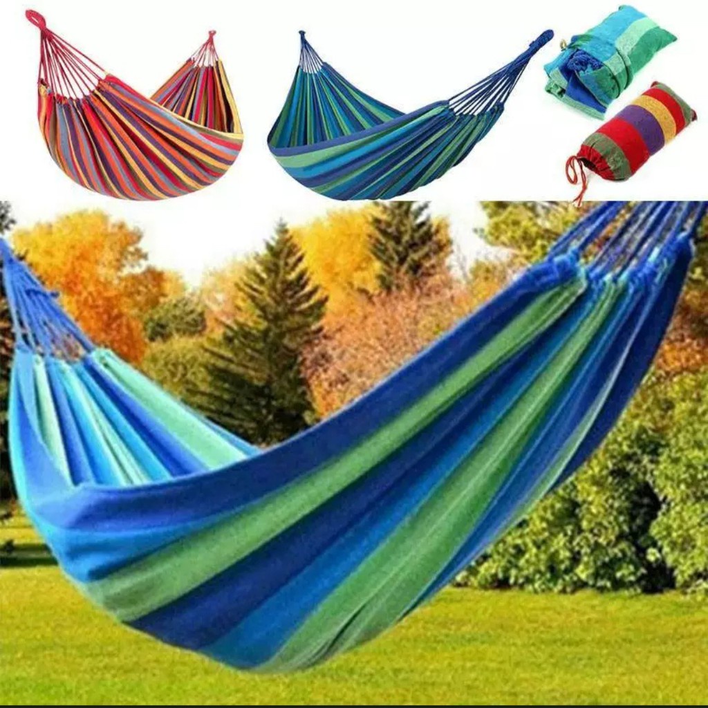 NEW-SHENAR-HAMMOCK AYUNAN GANTUNG - Tempat Tidur Gantung Camping Outdoor Pelangi Colourful