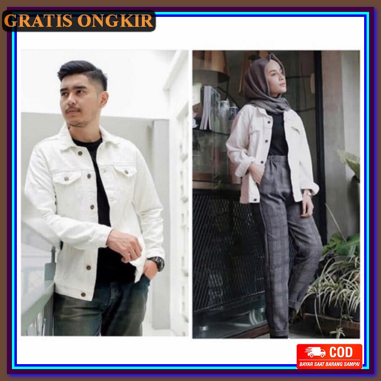 Jaket Jeans Wanita Crop  s Wanita Jacket Jens Kekinian Cewek  Jaket Jeans Oversize Putih (