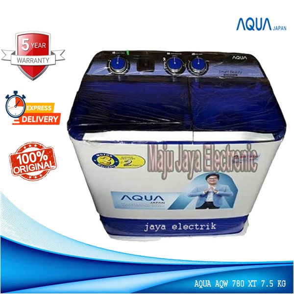 Mesin Cuci 2 Tabung AQUA Sanyo AQW 780 XT Hijab Series Cuci dan Kering Low Watt 7.5 KG